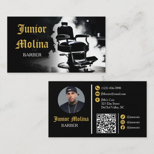 Rookthema | kapper | Barbershop Visitekaartje (Voorkant / Achterkant)