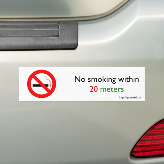 Rookverbod binnen 20 meter bumpersticker (Op auto)