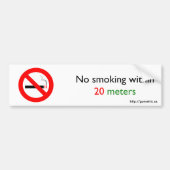 Rookverbod binnen 20 meter bumpersticker (Voorkant)
