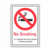 rookverbod sticker (Voorkant)