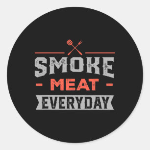 Rookvlees Dagelijks BBQ Voedsel Redding Voedsel Vl Ronde Sticker