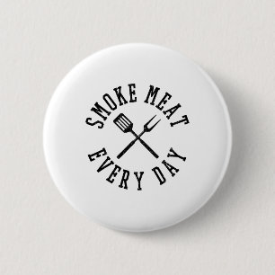 Rookvlees Dagelijks Shirt - Funny BBQ Grilling GIF Ronde Button 5,7 Cm