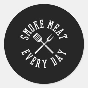Rookvlees Dagelijks Shirt - Funny BBQ Grilling GIF Ronde Sticker