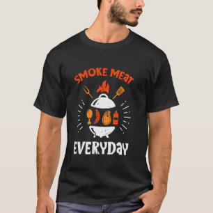 Rookvlees Elke Dag BBQ Barbeque Grillende Chef Gri T-shirt