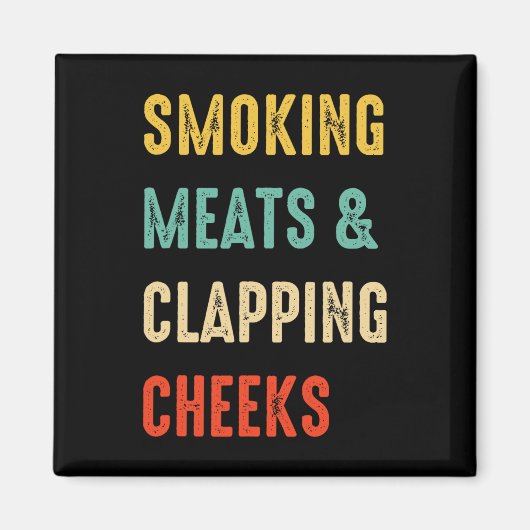 Rookvlees en klappende wangen Grappig BBQ vlees S Magneet (Voorkant)