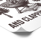 Rookvlees en klappende wangen Grappig BBQ vlees S Poster (Hoek)