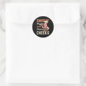 Rookvlees en klappende wangen Grappige barbecue BB Ronde Sticker (Tas)