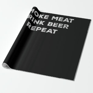 RookvleesDrink Rook Bier herhalen Funny BBQ Love Cadeaupapier