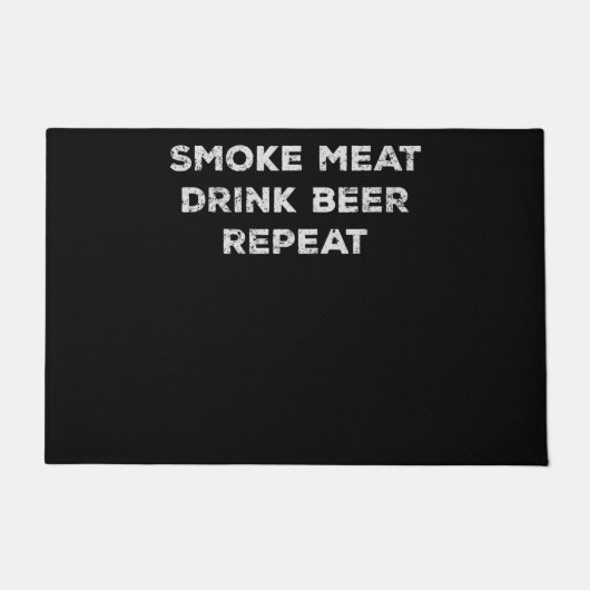 RookvleesDrink Rook Bier herhalen | Funny BBQ Love Deurmat (Voorkant)