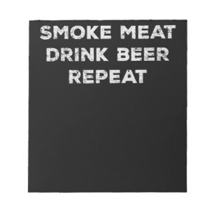 RookvleesDrink Rook Bier herhalen   Funny BBQ Love Notitieblok