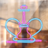 Rookwinkel Nep Neon Uithangbord Hookah Pijp Raamsticker (Vel 2)