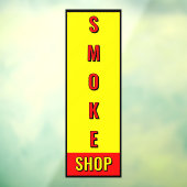 Rookwinkel Reclame Rood Geel Zwart Raamsticker (Vel 3)