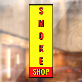 Rookwinkel Reclame Rood Geel Zwart Raamsticker