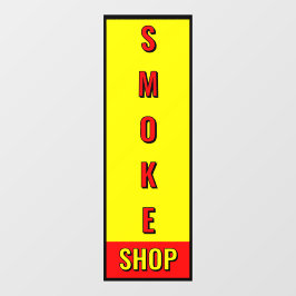 Rookwinkel Reclame Rood Geel Zwart Raamsticker