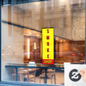 Rookwinkel Reclame Rood Geel Zwart Raamsticker (Cafe Raam)