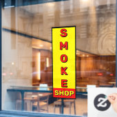 Rookwinkel Reclame Rood Geel Zwart Raamsticker (Cafe Raam)