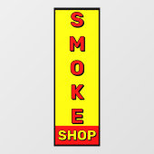 Rookwinkel Reclame Rood Geel Zwart Raamsticker (Vel)
