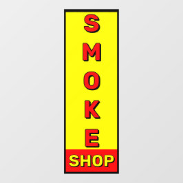 Rookwinkel Reclame Rood Geel Zwart Raamsticker