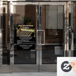 Rookwinkel-reclame voor voorkant aanpassen raamsticker