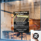 Rookwinkel-reclame voor voorkant aanpassen raamsticker (Cafe Raam)