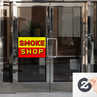 Rookwinkel Rood Geel Zwart Advertentie Raamsticker
