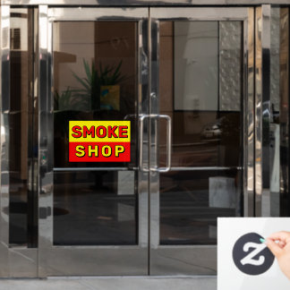 Rookwinkel Rood Geel Zwart Advertentie Raamsticker