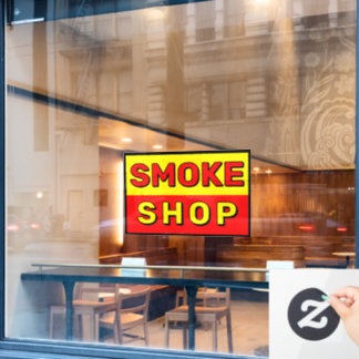 Rookwinkel Rood Geel Zwart Advertentie Raamsticker