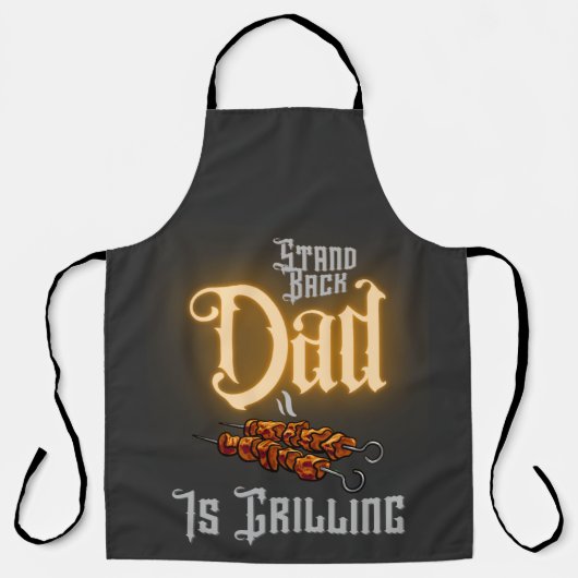 Roolling Funny Quote stand back Papa grilling Schort (Voorkant)