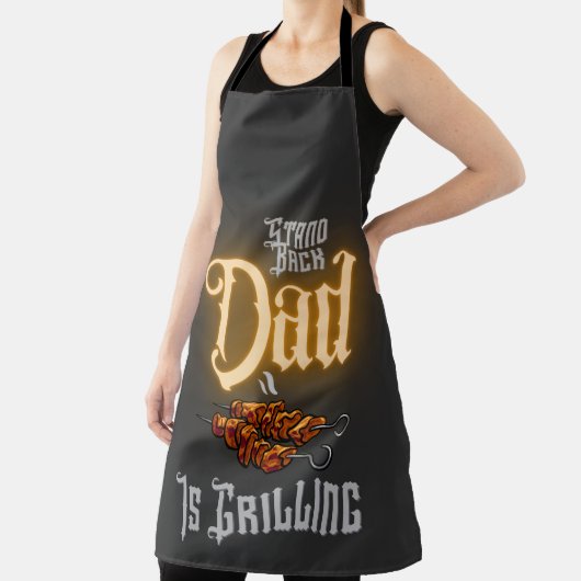 Roolling Funny Quote stand back Papa grilling Schort (Insitu)