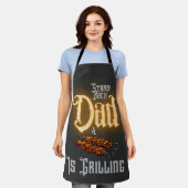 Roolling Funny Quote stand back Papa grilling Schort (Gedragen)