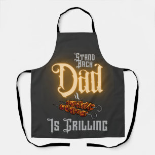 Roolling Funny Quote stand back Papa grilling Schort