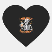 Room 2 Sided Emergency Department Halloween Nurse  Hart Sticker (Voorkant)