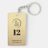 Room Number Business Logo Moderne Kantoor Sleutelhanger (achterkant)