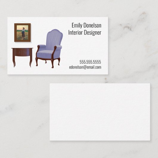 Room Tableau Interieur Design Antieke Visitekaartje (Voorkant / Achterkant)