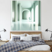 Room with Vertical Structure Wall Canvas Afdruk (Insitu (Slaapkamer))