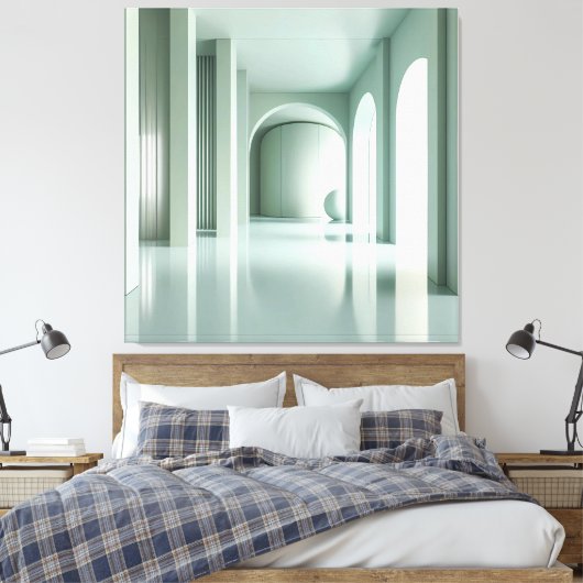 Room with Vertical Structure Wall Canvas Afdruk (Insitu (Slaapkamer))