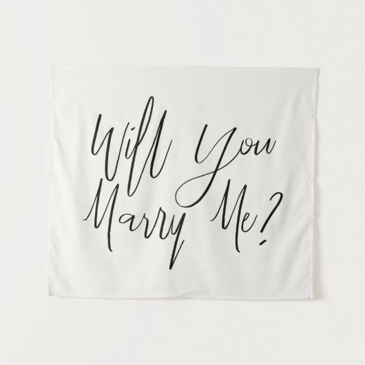 Room zullen jullie trouwen? Trouwaanzoek met Crème Wandkleed (Voorkant (horizontaal))