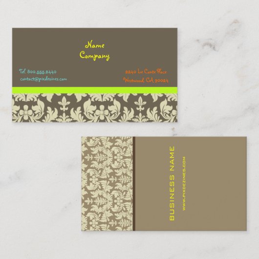 Roombarokdemker/DIY-kleur/ashbruine achtergrond Visitekaartje (Voorkant / Achterkant)