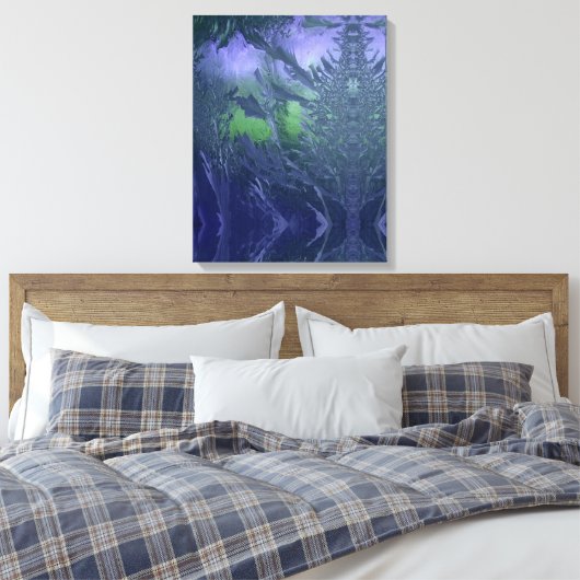 Roomblauw ijs canvas afdruk (Insitu (Slaapkamer))