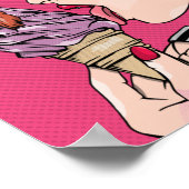 Roomcrème tegen komische stijl poster (Hoek)