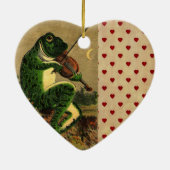  roomdikke kikker met Violin Keramisch Ornament (Achterkant)