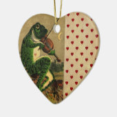  roomdikke kikker met Violin Keramisch Ornament (Links)