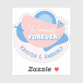 "Roomies forever" retro kamergenoot aangepaste nam Sticker