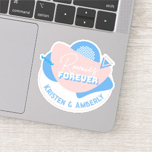 "Roomies forever" retro kamergenoot aangepaste nam Sticker