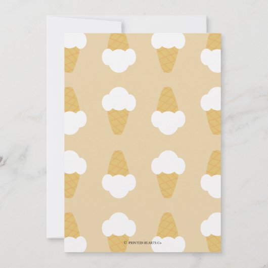 roomijs | Bestrooien | 1e verjaardag uitnodiging (Achterkant)