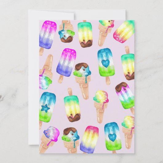 roomijs | ijsvlek | Kleurrijke verjaardag Kaart (Achterkant)