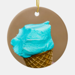 Roomijs met wafelmacro keramisch ornament