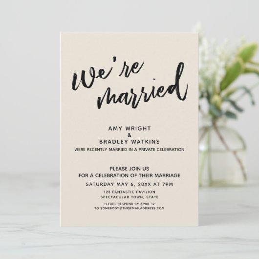 Roomijs We zijn getrouwd Receptie na de bruiloft Kaart (Staand voorkant)