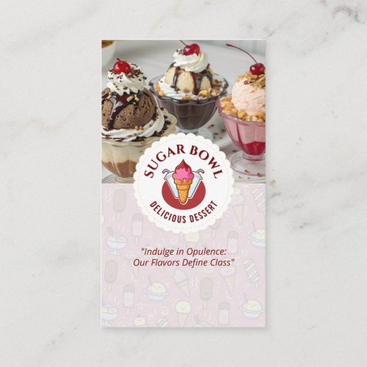 roomijsbedrijf | Heerlijke dessertsmaken Visitekaartje (Achterkant)