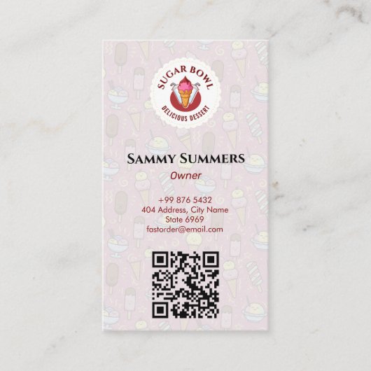 roomijsbedrijf | Heerlijke dessertsmaken Visitekaartje (Voorkant)